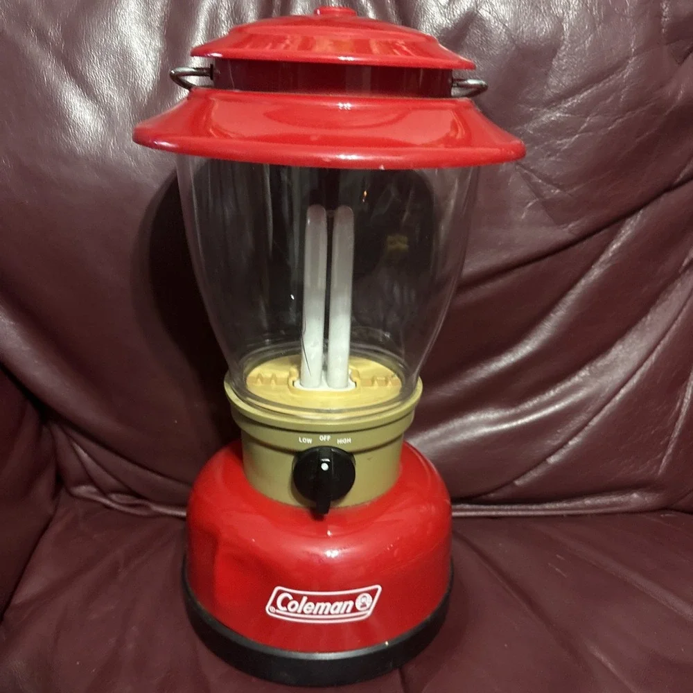 ⭐️ Coleman Model 5329 Red Fluorescent Camping Lantern Battery Operated 13